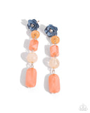 Meditative Magic - Orange Post Earrings - Paparazzi Accessories Post Earrings Bedazzle Me Pretty Mobile Fashion Boutique