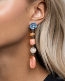 Meditative Magic - Orange Post Earrings - Paparazzi Accessories Post Earrings Bedazzle Me Pretty Mobile Fashion Boutique