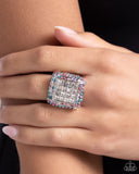 Medium SQUARE - Multi Ring - Paparazzi Accessories Ring Bedazzle Me Pretty Mobile Fashion Boutique