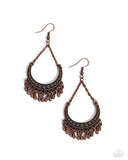 Melodic Moons - Copper Earrings - Paparazzi Accessories Earrings Bedazzle Me Pretty Mobile Fashion Boutique
