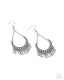 Melodic Moons - Silver Earrings - Paparazzi Accessories Earrings Bedazzle Me Pretty Mobile Fashion Boutique