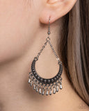 Melodic Moons - Silver Earrings - Paparazzi Accessories Earrings Bedazzle Me Pretty Mobile Fashion Boutique
