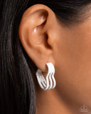 Memorable Love - White Earrings - Paparazzi Accessories Earrings Bedazzle Me Pretty Mobile Fashion Boutique