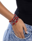 Memorable Masterpiece - Red Bracelet - Paparazzi Accessories Bracelet Bedazzle Me Pretty Mobile Fashion Boutique