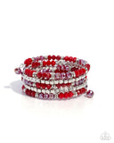 Memorable Masterpiece - Red Bracelet - Paparazzi Accessories Bracelet Bedazzle Me Pretty Mobile Fashion Boutique