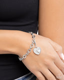 Memorable Matriarch - White Bracelet Charm - Paparazzi Accessories Bracelet Bedazzle Me Pretty Mobile Fashion Boutique