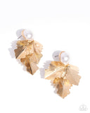 Mermaid Memorate - Gold Post Earrings - Paparazzi Accessories Post Earrings Bedazzle Me Pretty Mobile Fashion Boutique