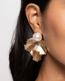 Mermaid Memorate - Gold Post Earrings - Paparazzi Accessories Post Earrings Bedazzle Me Pretty Mobile Fashion Boutique