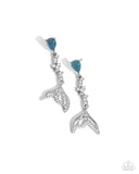 Mermaid Motivation - Blue Post Earrings - Paparazzi Accessories Post Earrings Bedazzle Me Pretty Mobile Fashion Boutique