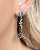 Mermaid Motivation - Blue Post Earrings - Paparazzi Accessories Post Earrings Bedazzle Me Pretty Mobile Fashion Boutique