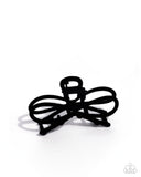 Merry BOW Round - Black Hair Clip - Paparazzi Accessories Hair Clip Bedazzle Me Pretty Mobile Fashion Boutique