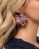 Merry Model - Red Post Earrings - Paparazzi Accessories Post Earrings Bedazzle Me Pretty Mobile Fashion Boutique