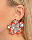 Merry Model - Red Post Earrings - Paparazzi Accessories Post Earrings Bedazzle Me Pretty Mobile Fashion Boutique