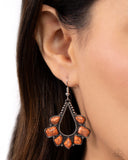 Mesa Trek - Orange Earrings - Paparazzi Accessories Earrings Bedazzle Me Pretty Mobile Fashion Boutique