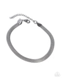Mesh Maverick - Silver Mens Bracelet - Paparazzi Accessories Mens Bracelet Bedazzle Me Pretty Mobile Fashion Boutique