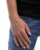 Mesh Maverick - Silver Mens Bracelet - Paparazzi Accessories Mens Bracelet Bedazzle Me Pretty Mobile Fashion Boutique