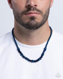 Metallic Memory - Blue Mens Necklace - Paparazzi Accessories Mens Necklace Bedazzle Me Pretty Mobile Fashion Boutique
