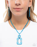 Metallic Movement - Blue Necklace - Paparazzi Accessories Necklace Bedazzle Me Pretty Mobile Fashion Boutique
