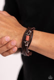 Metamorphic Monument - Red Bracelet - Paparazzi Accessories Bracelet Bedazzle Me Pretty Mobile Fashion Boutique