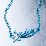Meteor Moment - Blue Necklace - Paparazzi Accessories Necklace Bedazzle Me Pretty Mobile Fashion Boutique