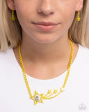 Meteor Moment - Yellow Necklace - Paparazzi Accessories Necklace Bedazzle Me Pretty Mobile Fashion Boutique