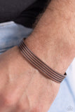 Metro Lineman - Copper Mens Bracelet - Paparazzi Accessories Mens Bracelet Bedazzle Me Pretty Mobile Fashion Boutique