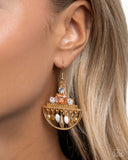 Metropolitan Majesty - Gold Earrings - Paparazzi Accessories Earrings Bedazzle Me Pretty Mobile Fashion Boutique