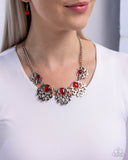 Midsummer Masterpiece - Red Necklace - Paparazzi Accessories Necklace Bedazzle Me Pretty Mobile Fashion Boutique