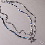 Mismatched Makeover - Blue Necklace - Paparazzi Accessories Necklace Bedazzle Me Pretty Mobile Fashion Boutique