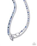 Mismatched Makeover - Blue Necklace - Paparazzi Accessories Necklace Bedazzle Me Pretty Mobile Fashion Boutique