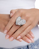Mismatched Matchmaker - White Ring - Paparazzi Accessories Ring Bedazzle Me Pretty Mobile Fashion Boutique