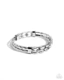 Mismatched Movement - Silver Bracelet - Paparazzi Accessories Bracelet Bedazzle Me Pretty Mobile Fashion Boutique