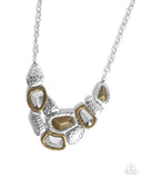 Mixed Motive - Silver Necklace - Paparazzi Accessories Necklace Bedazzle Me Pretty Mobile Fashion Boutique