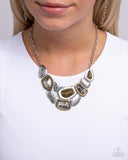 Mixed Motive - Silver Necklace - Paparazzi Accessories Necklace Bedazzle Me Pretty Mobile Fashion Boutique