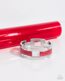 Modern Merger - Red Bracelet - Paparazzi Accessories Bracelet Bedazzle Me Pretty Mobile Fashion Boutique