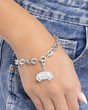 Mom Taxi - Silver Bracelet Charm - Paparazzi Accessories Bracelet Bedazzle Me Pretty Mobile Fashion Boutique