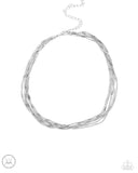 Monochromatic Marvel - Silver Necklace - Paparazzi Accessories Necklace Bedazzle Me Pretty Mobile Fashion Boutique