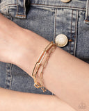 Monochromatic Matinee - Gold Complete Look  - Paparazzi Accessories Bedazzle Me Pretty Mobile Fashion Boutique