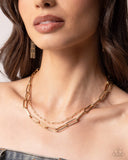 Monochromatic Matinee - Gold Complete Look  - Paparazzi Accessories Bedazzle Me Pretty Mobile Fashion Boutique