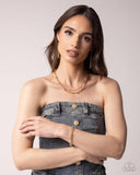 Monochromatic Matinee - Gold Complete Look  - Paparazzi Accessories Bedazzle Me Pretty Mobile Fashion Boutique