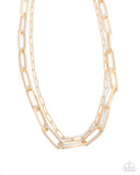 Monochromatic Matinee - Gold Complete Look  - Paparazzi Accessories Bedazzle Me Pretty Mobile Fashion Boutique
