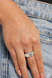 Monogram Memento - Silver - B Ring - Paparazzi Accessories Ring Bedazzle Me Pretty Mobile Fashion Boutique