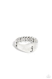 Monogram Memento - Silver - J Ring - Paparazzi Accessories Ring Bedazzle Me Pretty Mobile Fashion Boutique