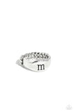 Monogram Memento - Silver - M Ring - Paparazzi Accessories Ring Bedazzle Me Pretty Mobile Fashion Boutique