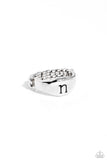 Monogram Memento - Silver - N Ring - Paparazzi Accessories Ring Bedazzle Me Pretty Mobile Fashion Boutique