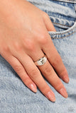 Monogram Memento - Silver - R Ring - Paparazzi Accessories Ring Bedazzle Me Pretty Mobile Fashion Boutique