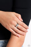 Monogram Memento - Silver - U Ring - Paparazzi Accessories Ring Bedazzle Me Pretty Mobile Fashion Boutique