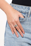 Monogram Memento - Silver - V Ring - Paparazzi Accessories Ring Bedazzle Me Pretty Mobile Fashion Boutique