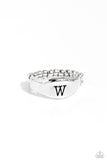Monogram Memento - Silver - W Ring - Paparazzi Accessories Ring Bedazzle Me Pretty Mobile Fashion Boutique