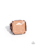 Monumental Masterpiece - Copper Ring - Paparazzi Accessories Ring Bedazzle Me Pretty Mobile Fashion Boutique